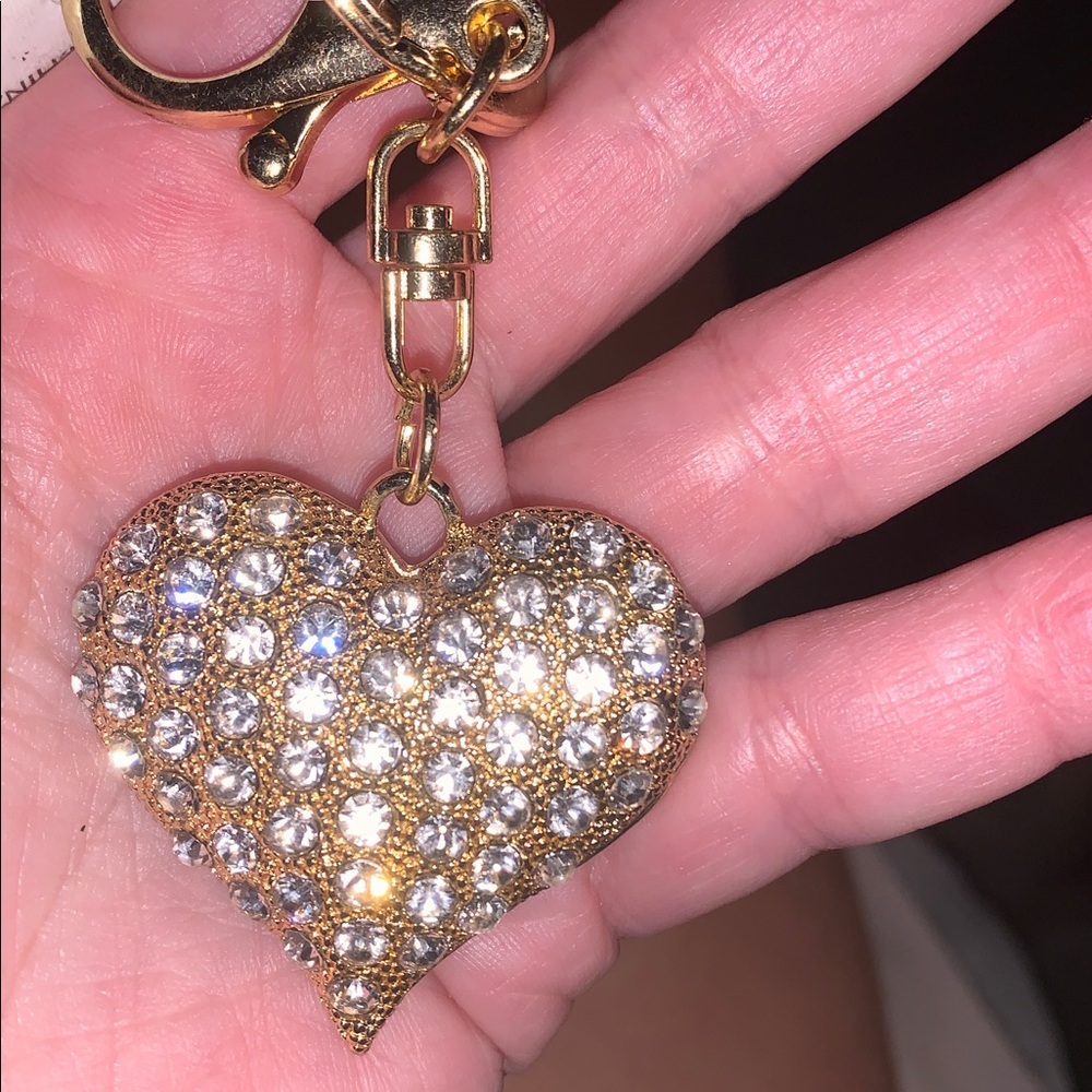 Heart with crystals purse/bag charm keychain - Picture 5 of 5